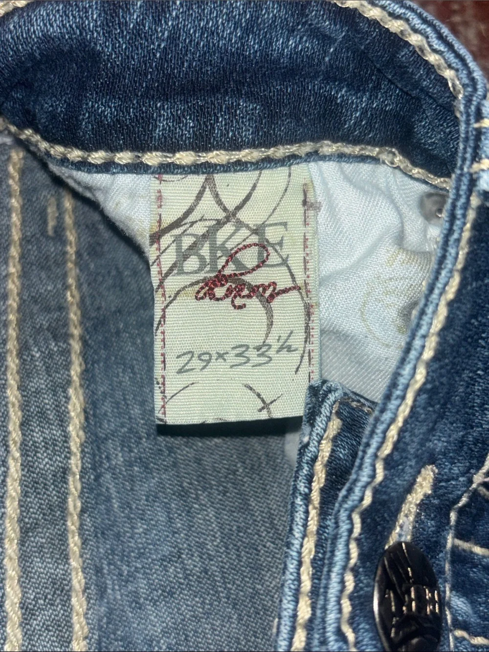 BKE Stella skinny dark wash embroidered pocket western distressed denim 27 - Picture 8 of 13